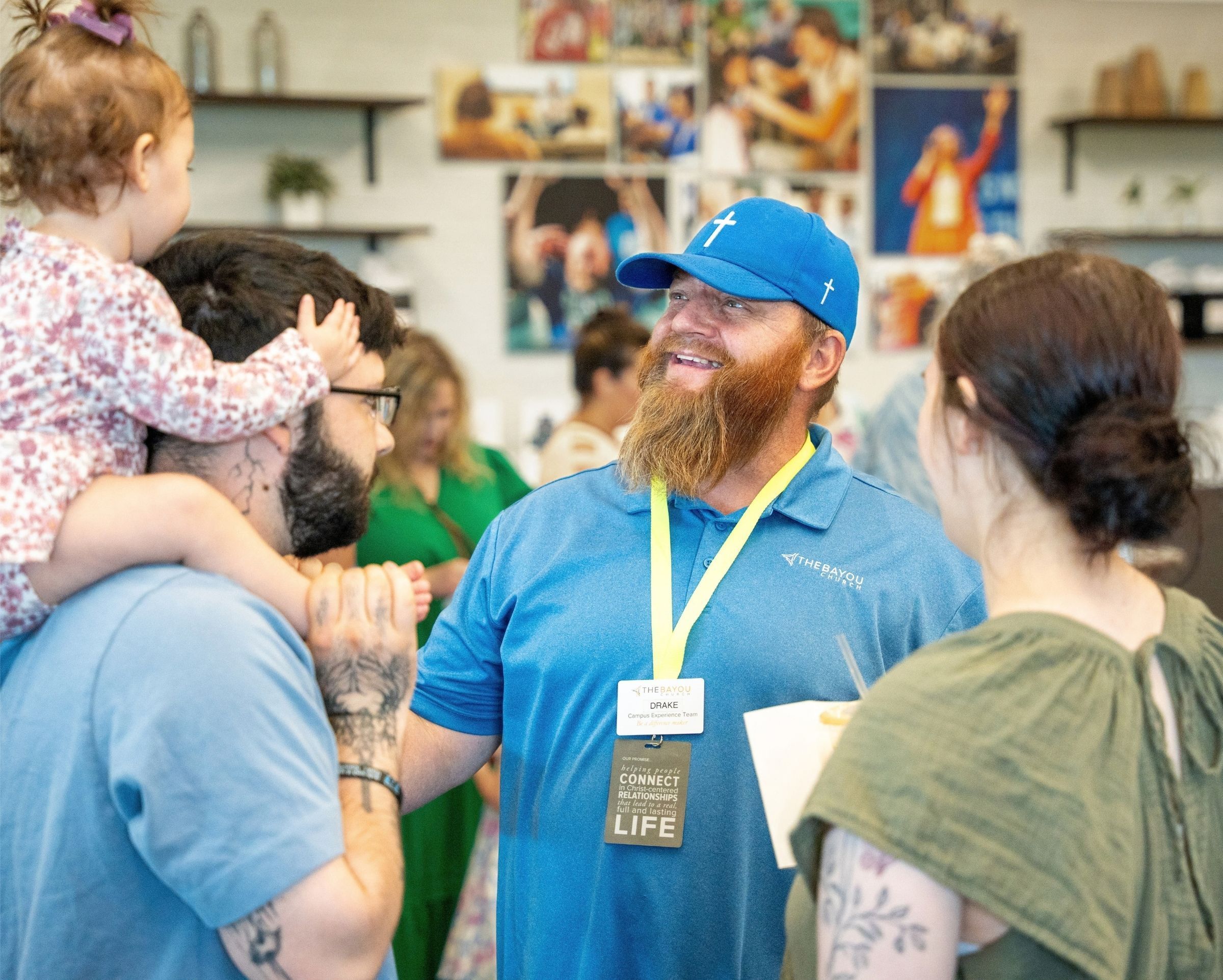 Greeters Welcoming a Family
