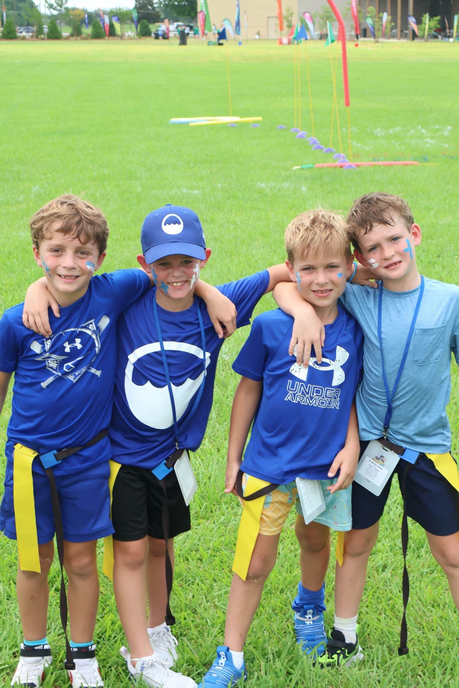 Boys with face paint at camp